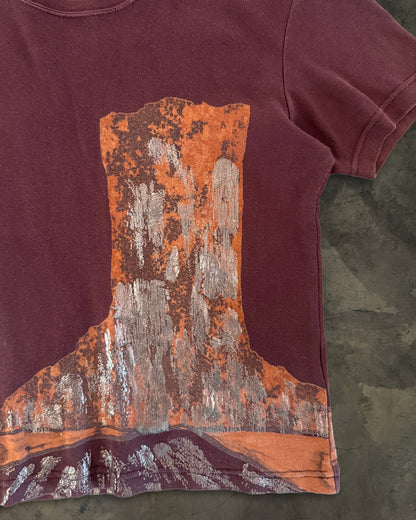 ISSEY MIYAKE METALLIC PAINT CROPPED TEE