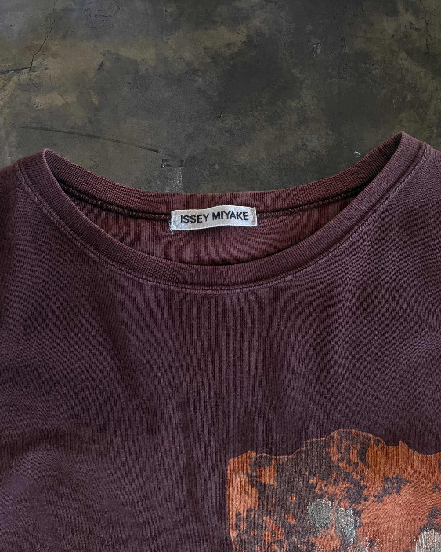 ISSEY MIYAKE METALLIC PAINT CROPPED TEE