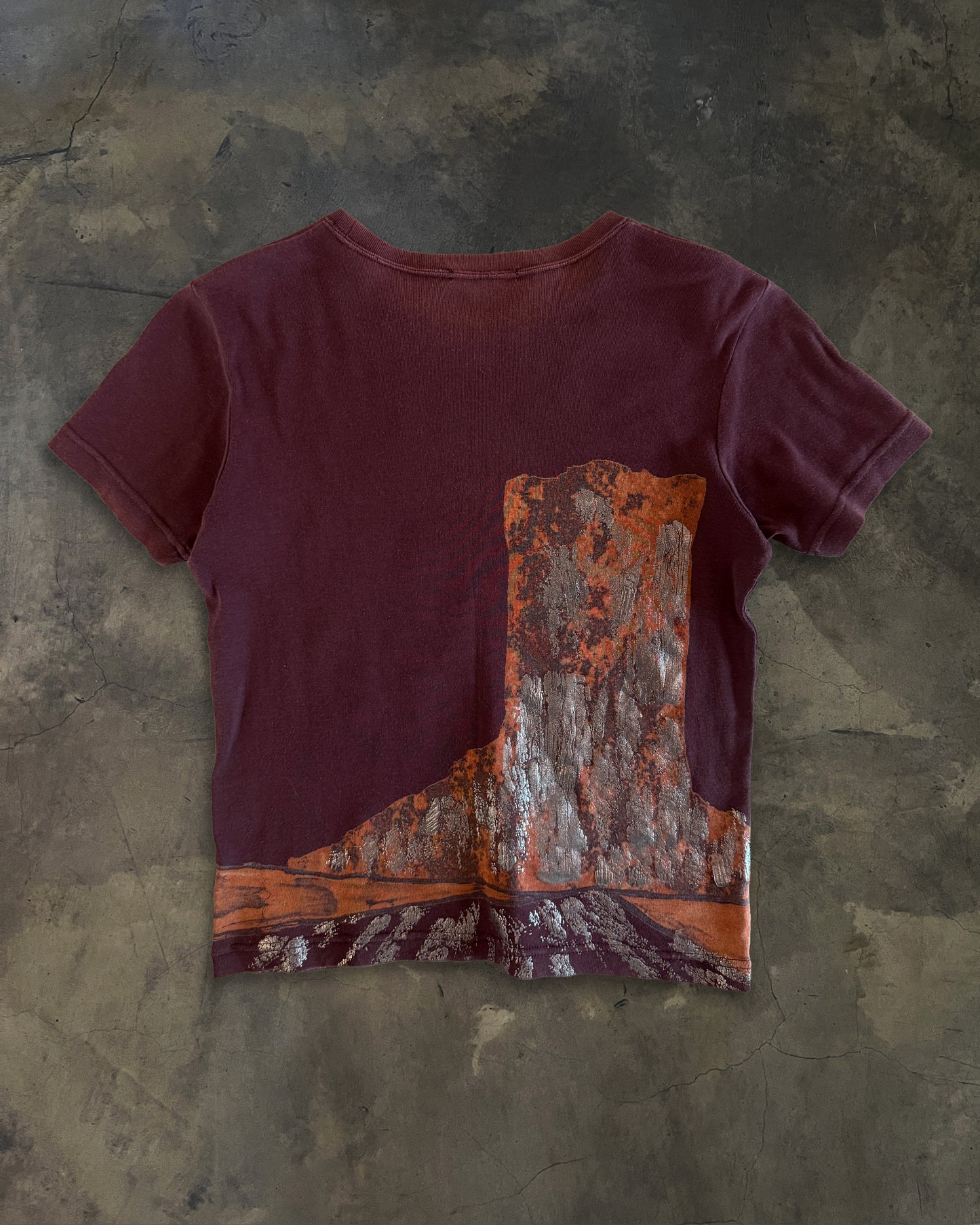 ISSEY MIYAKE METALLIC PAINT CROPPED TEE