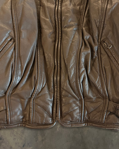 80's ISSEY MIYAKE LEATHER PANELED JACKET