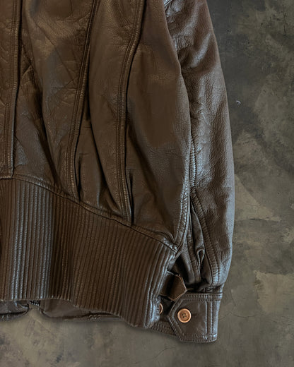 80's ISSEY MIYAKE LEATHER PANELED JACKET