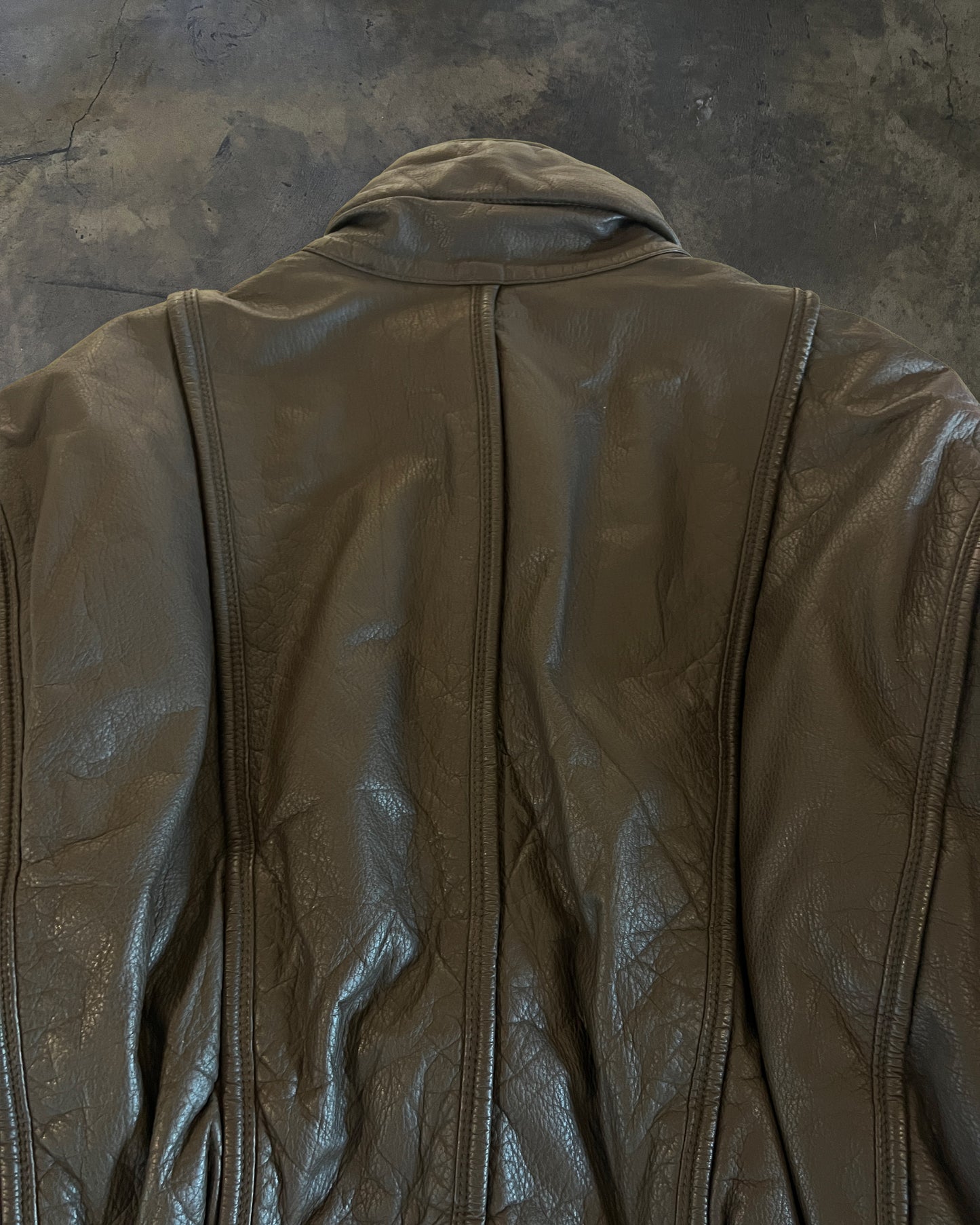 80's ISSEY MIYAKE LEATHER PANELED JACKET