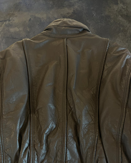 80's ISSEY MIYAKE LEATHER PANELED JACKET