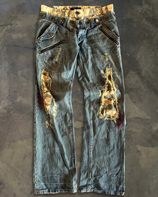 IN THE ATTIC DOUBLE LAYER CAMO DENIM