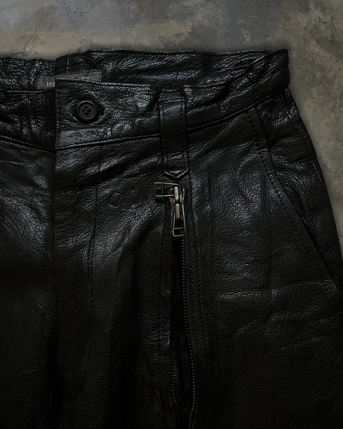 80's ISSEY MIYAKE HEAVY LEATHER PARACHUTE PANTS