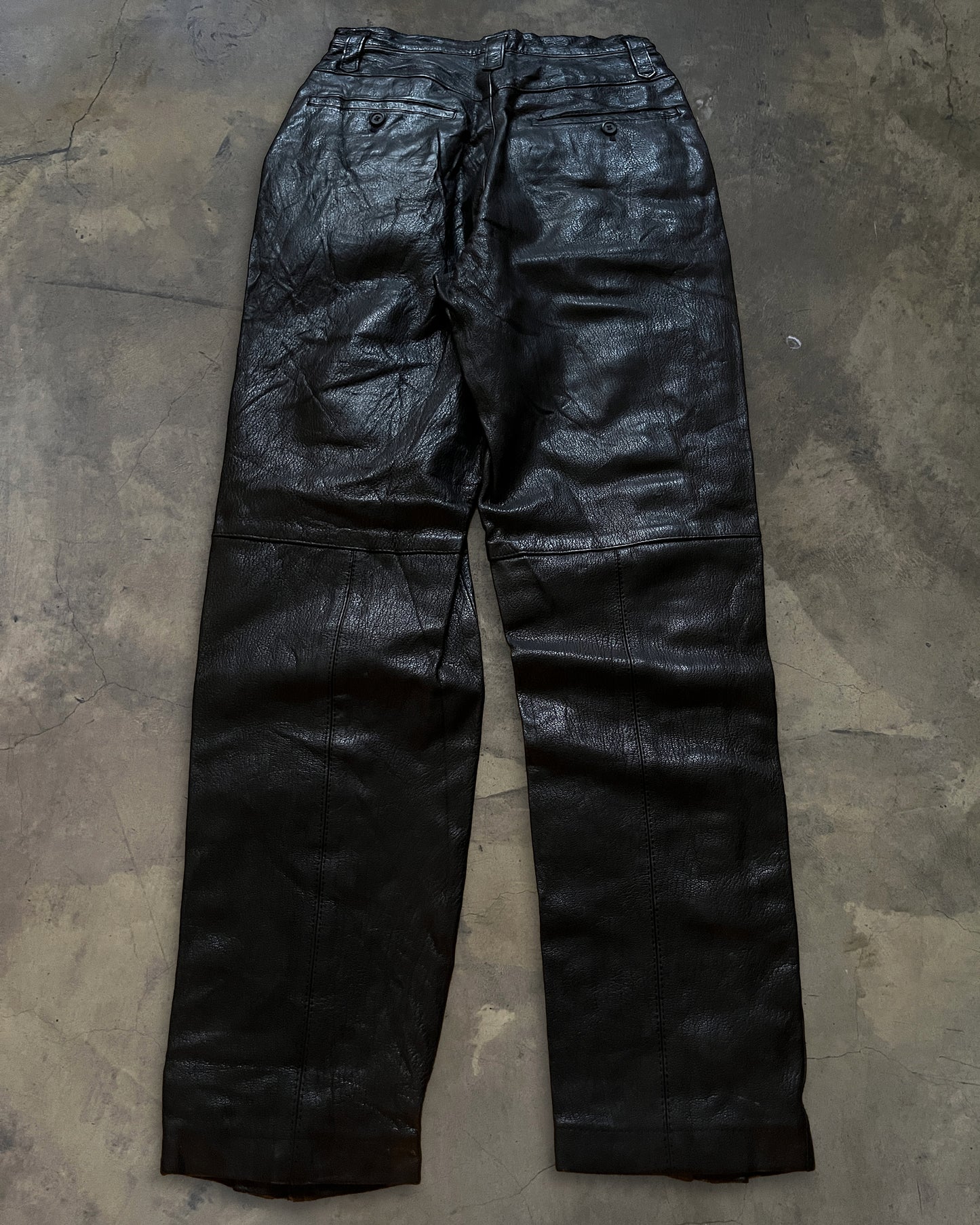 80's ISSEY MIYAKE HEAVY LEATHER PARACHUTE PANTS