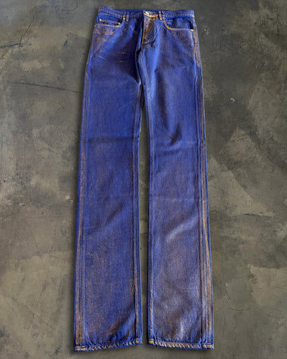 DIOR HOMME SS2009 GOLD WAXED JEANS