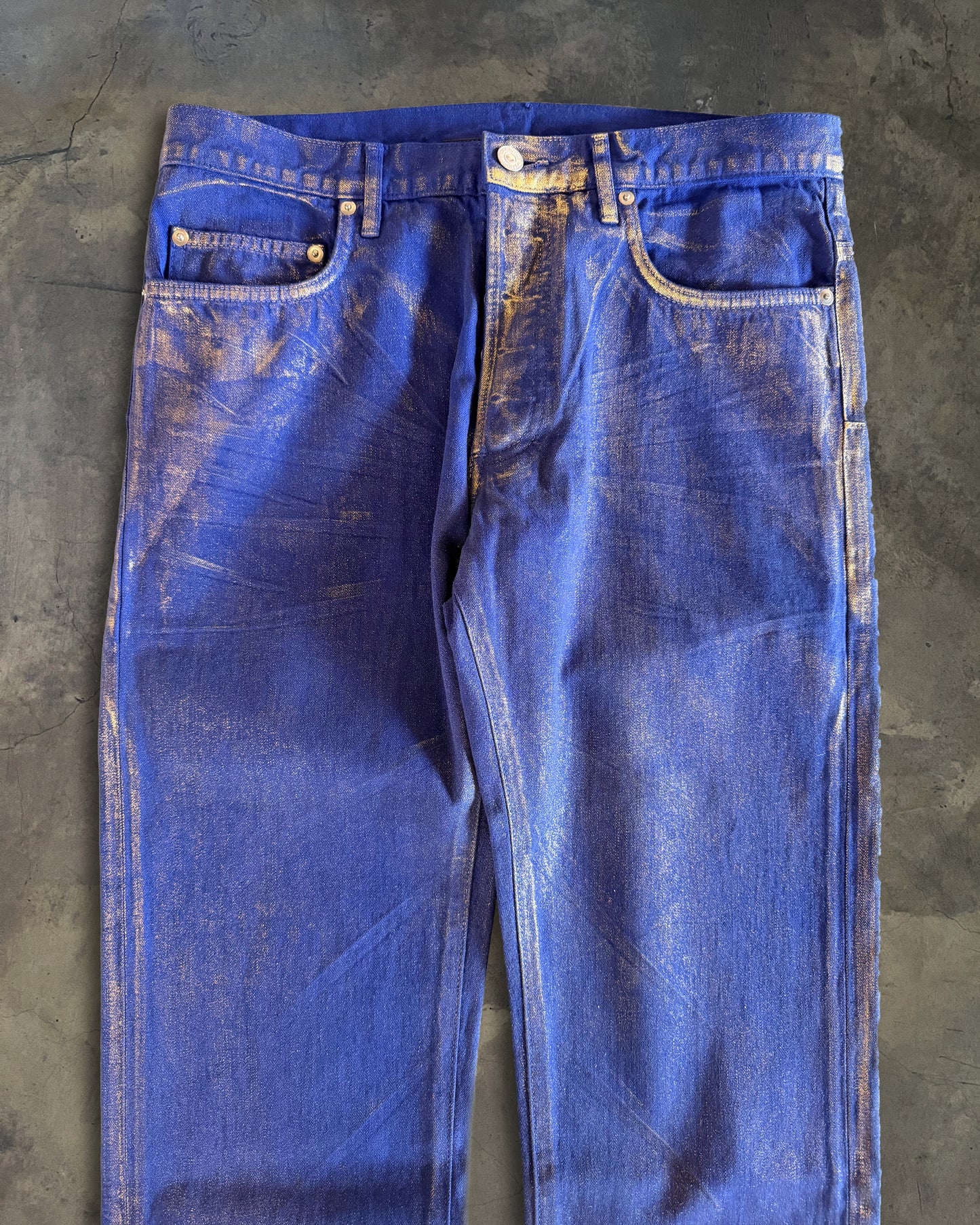 DIOR HOMME SS2009 GOLD WAXED JEANS