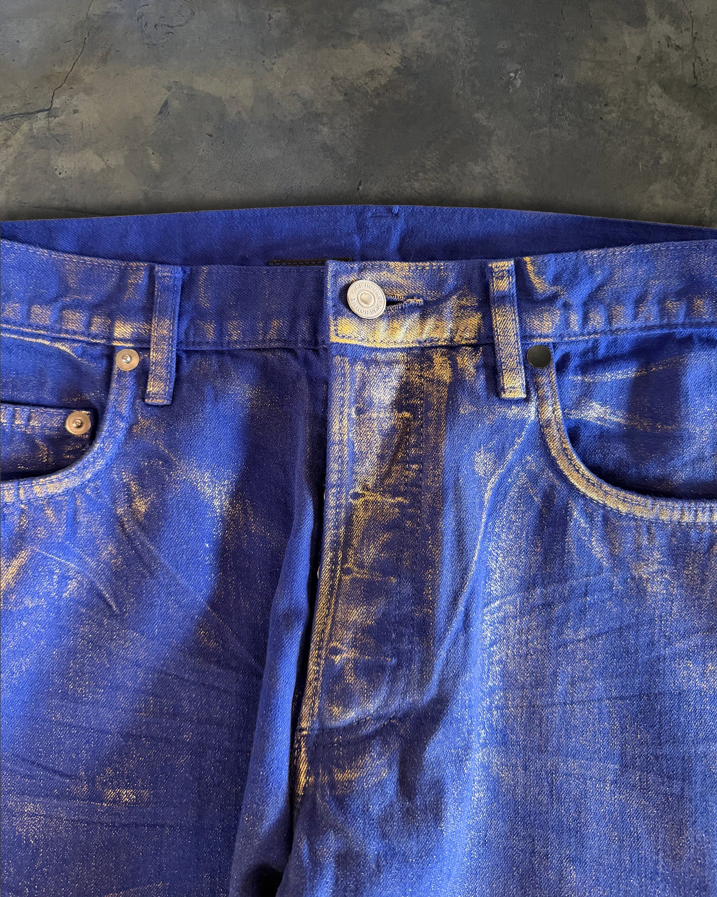 DIOR HOMME SS2009 GOLD WAXED JEANS