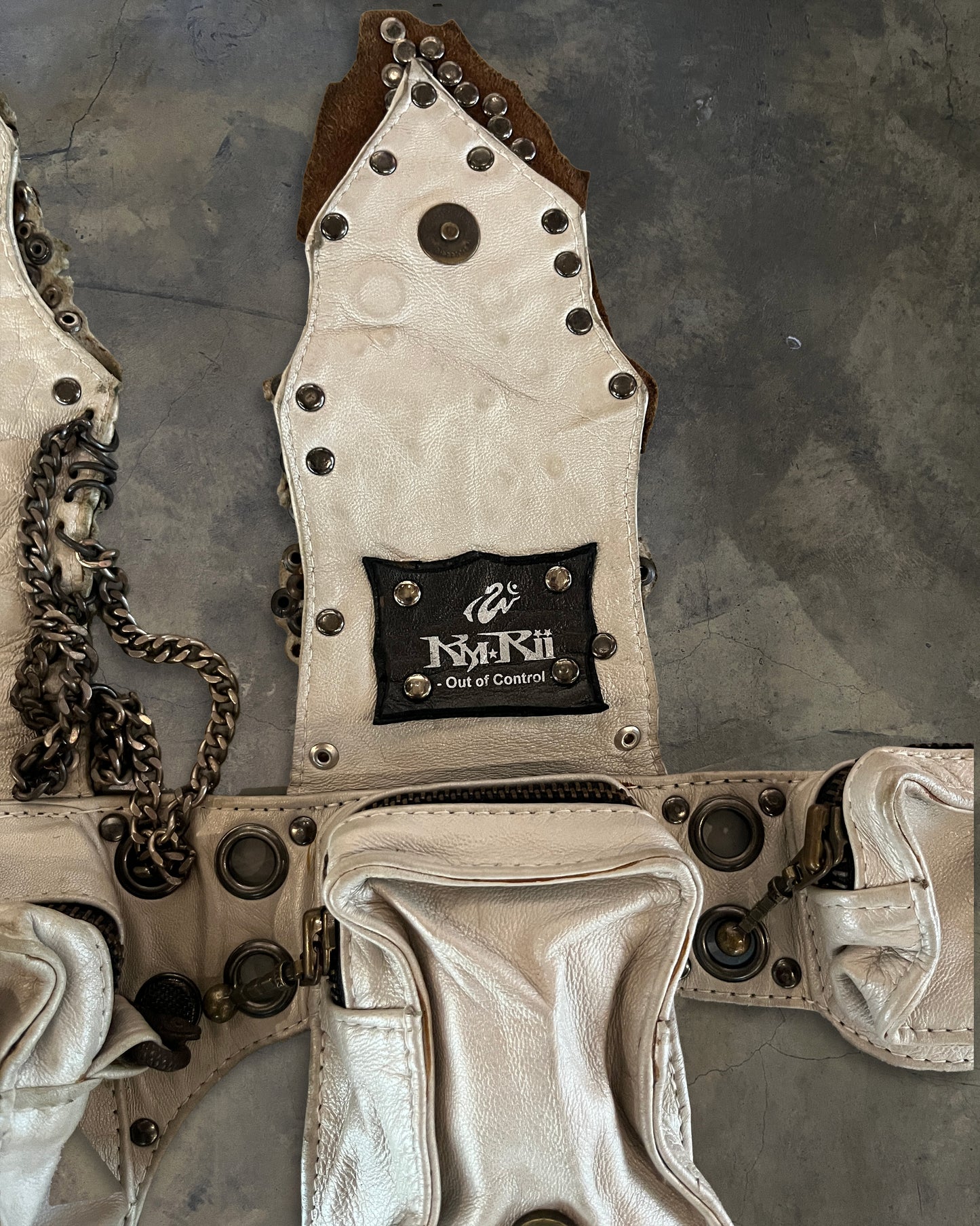 KMRii PYTHON / COWHIDE STUDDED BELT