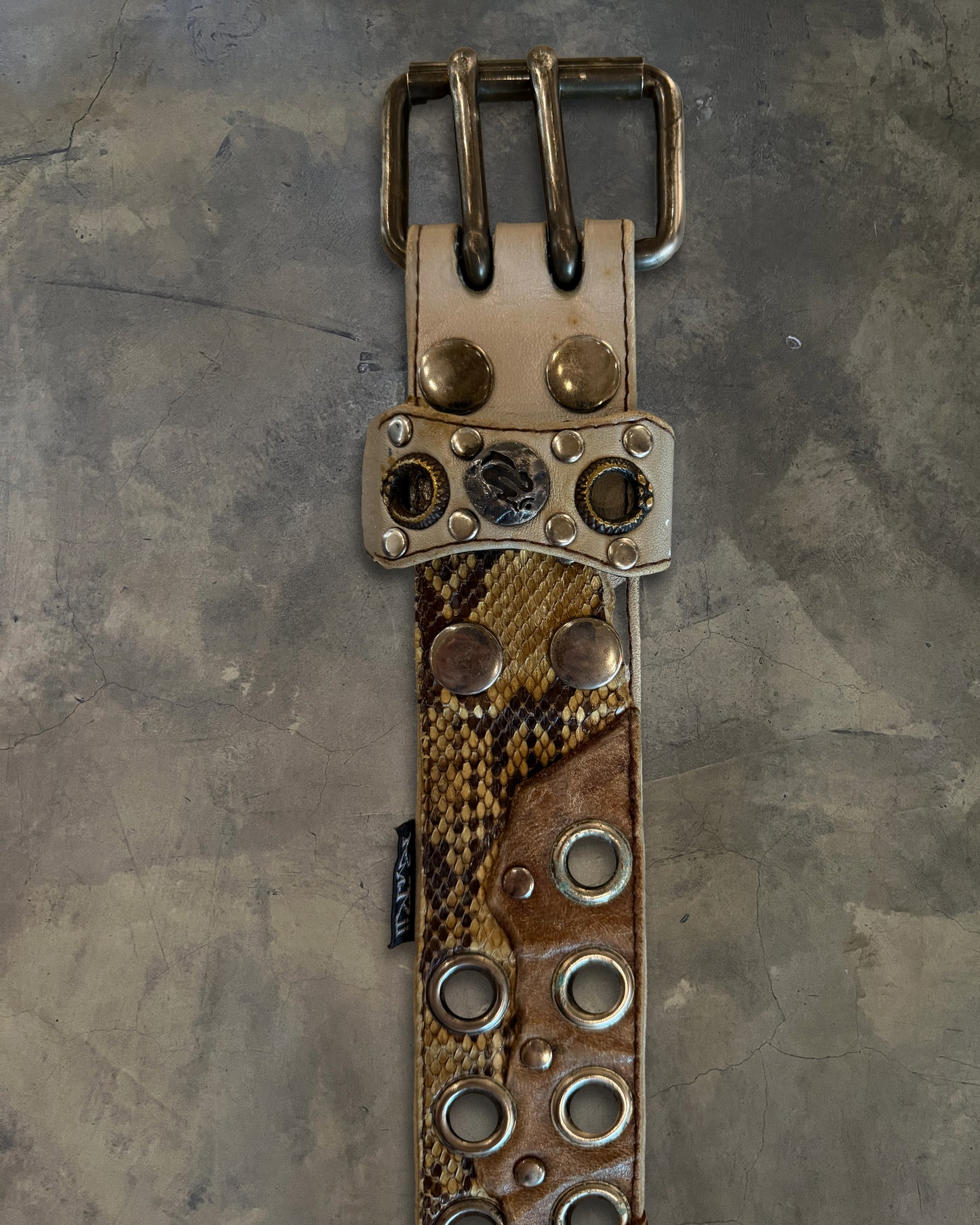 KMRii SNAKESKIN + DEERSKIN HYBRID "GROMMET" BELT