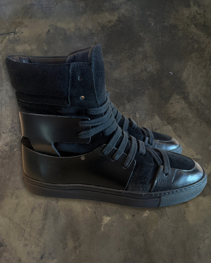 KRISVANASSCHE BLACK HIGH TOP SNEAKERS