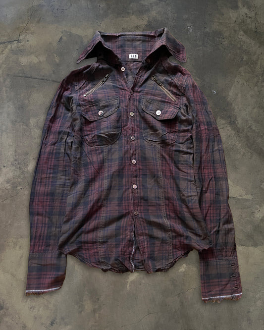 L.G.B PLAID FLANNEL WITH REMOVABLE COLLAR