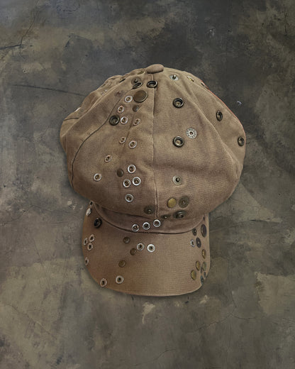 L.G.B. BUTTON EMBELLISHED HAT