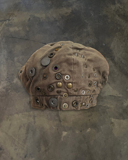 L.G.B. BUTTON EMBELLISHED HAT