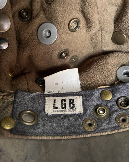 L.G.B. BUTTON EMBELLISHED HAT