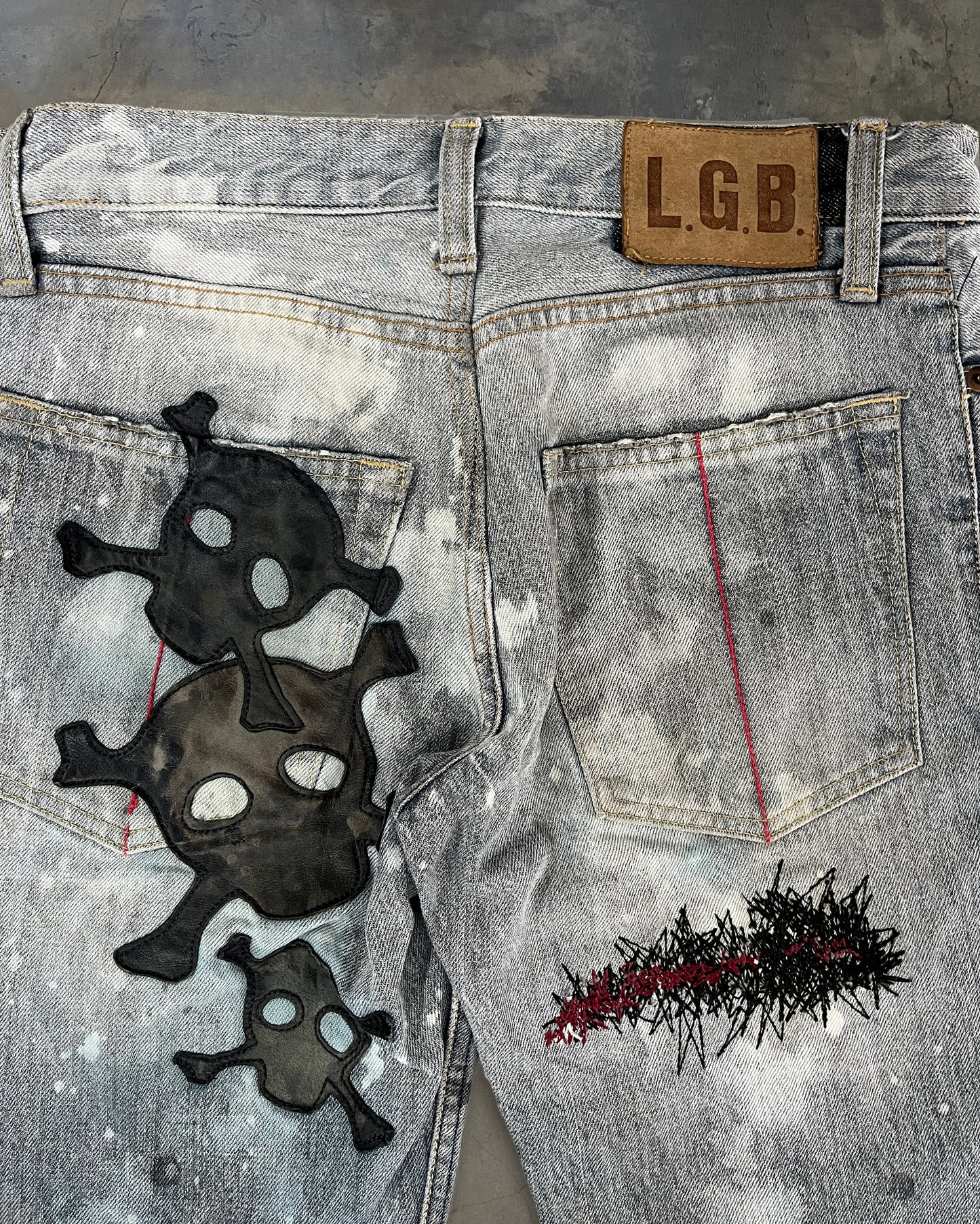 L.G.B 3/4 CRAZY WOLF SKULL DENIM