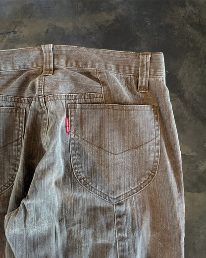 TORNADO MART TAN LACED FLARE DENIM