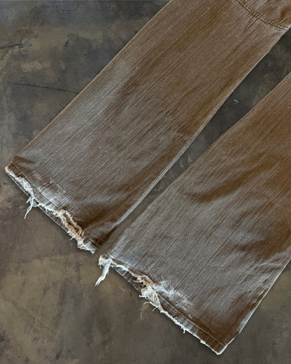 TORNADO MART TAN LACED FLARE DENIM