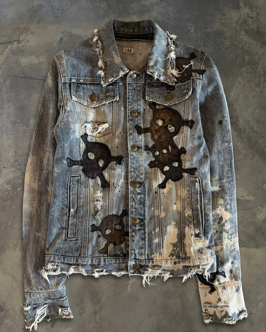 LGB LOVE SEX DREAM SKULL PATCH DENIM JACKET