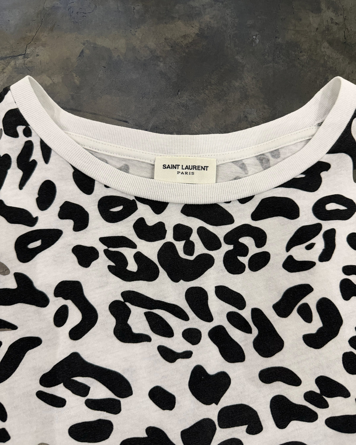 SAINT LAURENT AW2016 CRYSTAL LEOPARD TEE