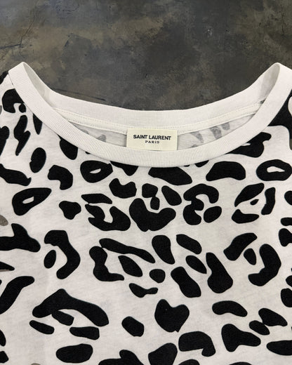 SAINT LAURENT AW2016 CRYSTAL LEOPARD TEE