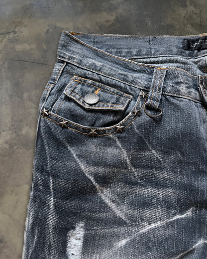 LOWBOX ACID DYED FLARED DENIM ★★★