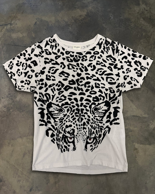 SAINT LAURENT AW2016 CRYSTAL LEOPARD TEE
