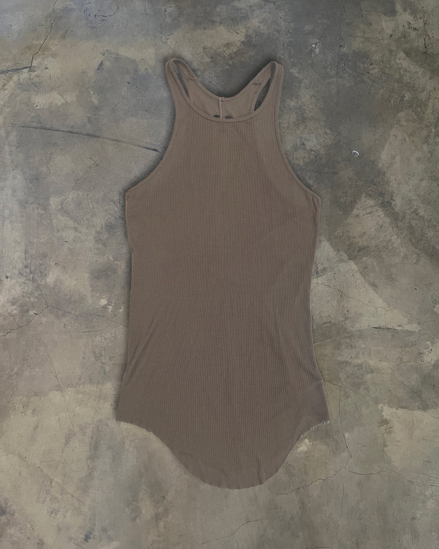 RICK OWENS FW2015 "MASTODON" DUST RIBBED TANK TOP