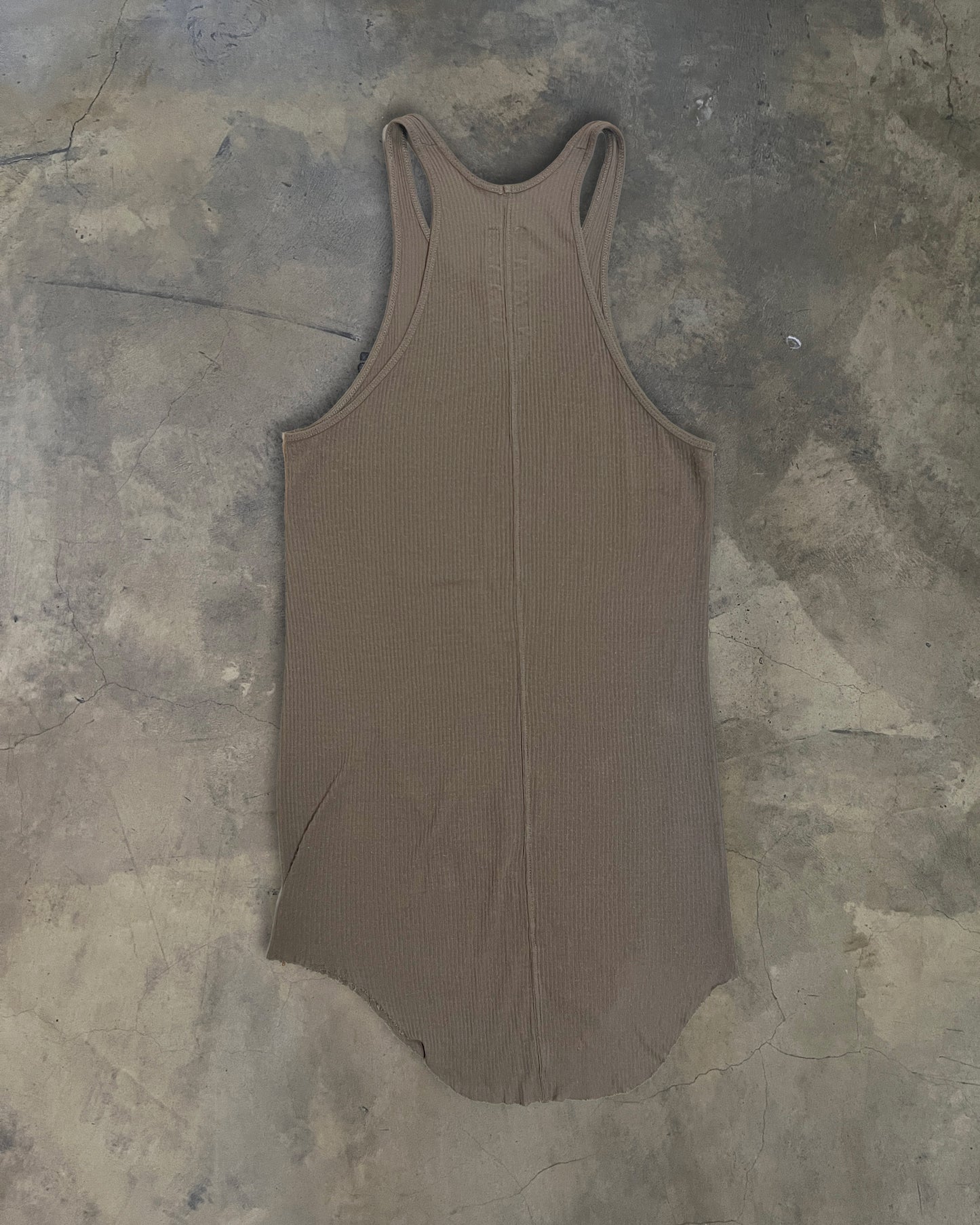 RICK OWENS FW2015 "MASTODON" DUST RIBBED TANK TOP