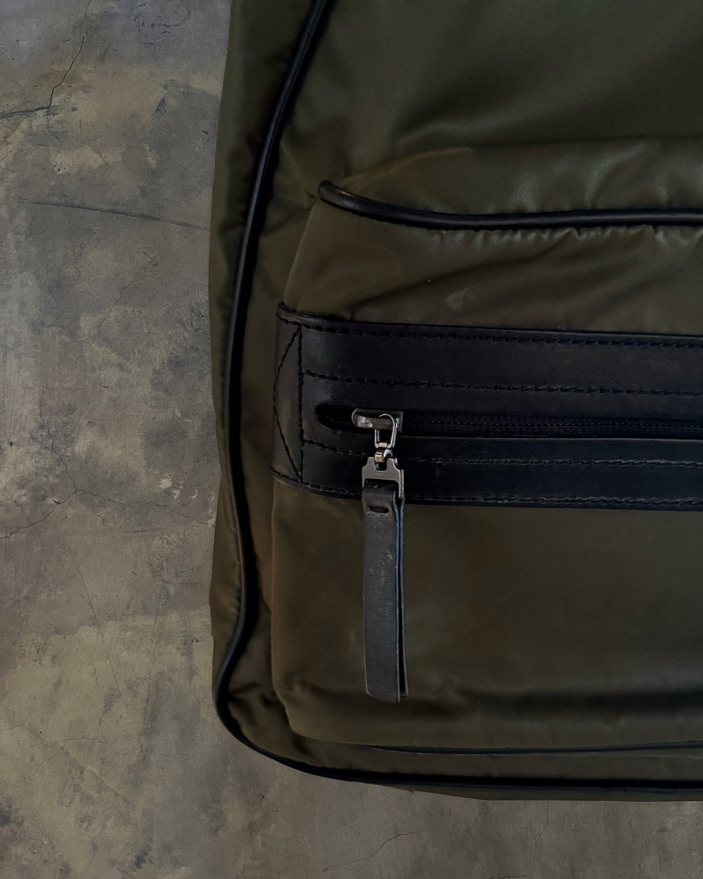 MAISON MARGIELA SS2017 LEATHER TRIM NYLON BACKPACK