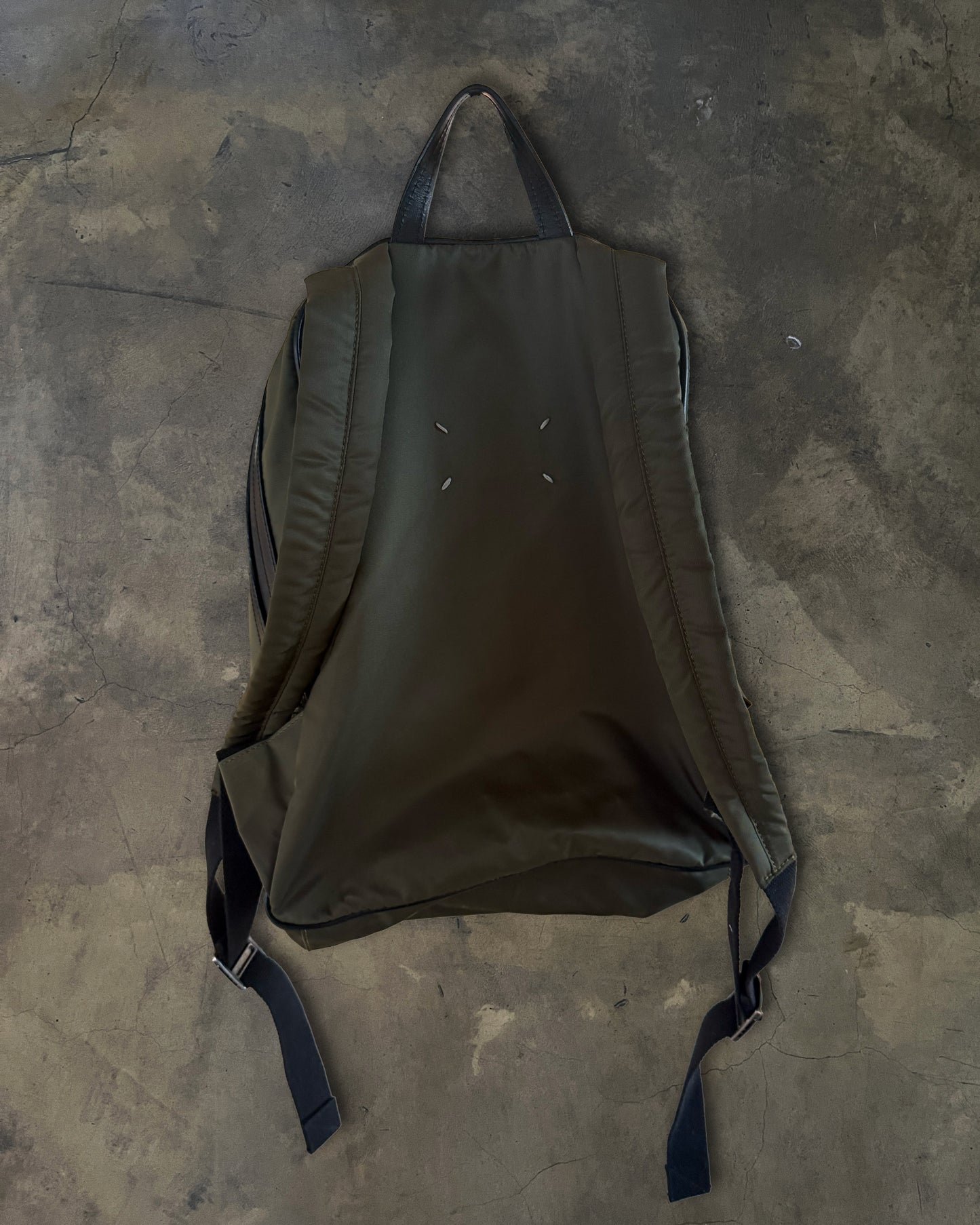 MAISON MARGIELA SS2017 LEATHER TRIM NYLON BACKPACK