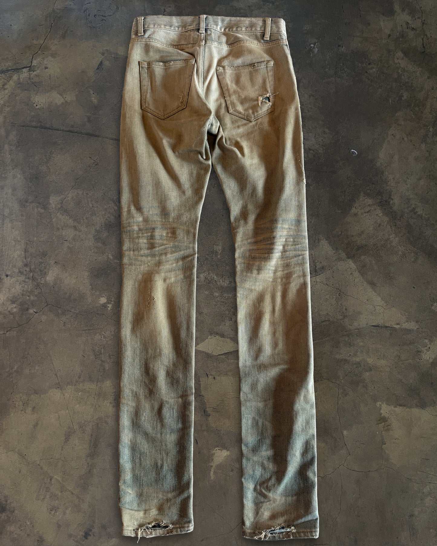 SAINT LAURENT SS2016 SAND WASH CRASH DENIM