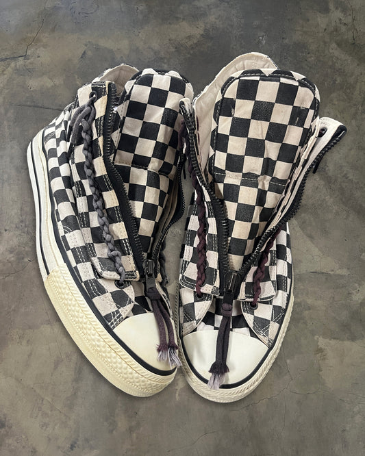 NUMBER (N)INE AW2007 "LOVE GOD MURDER" HIGH TOP CHECKERED SNEAKER