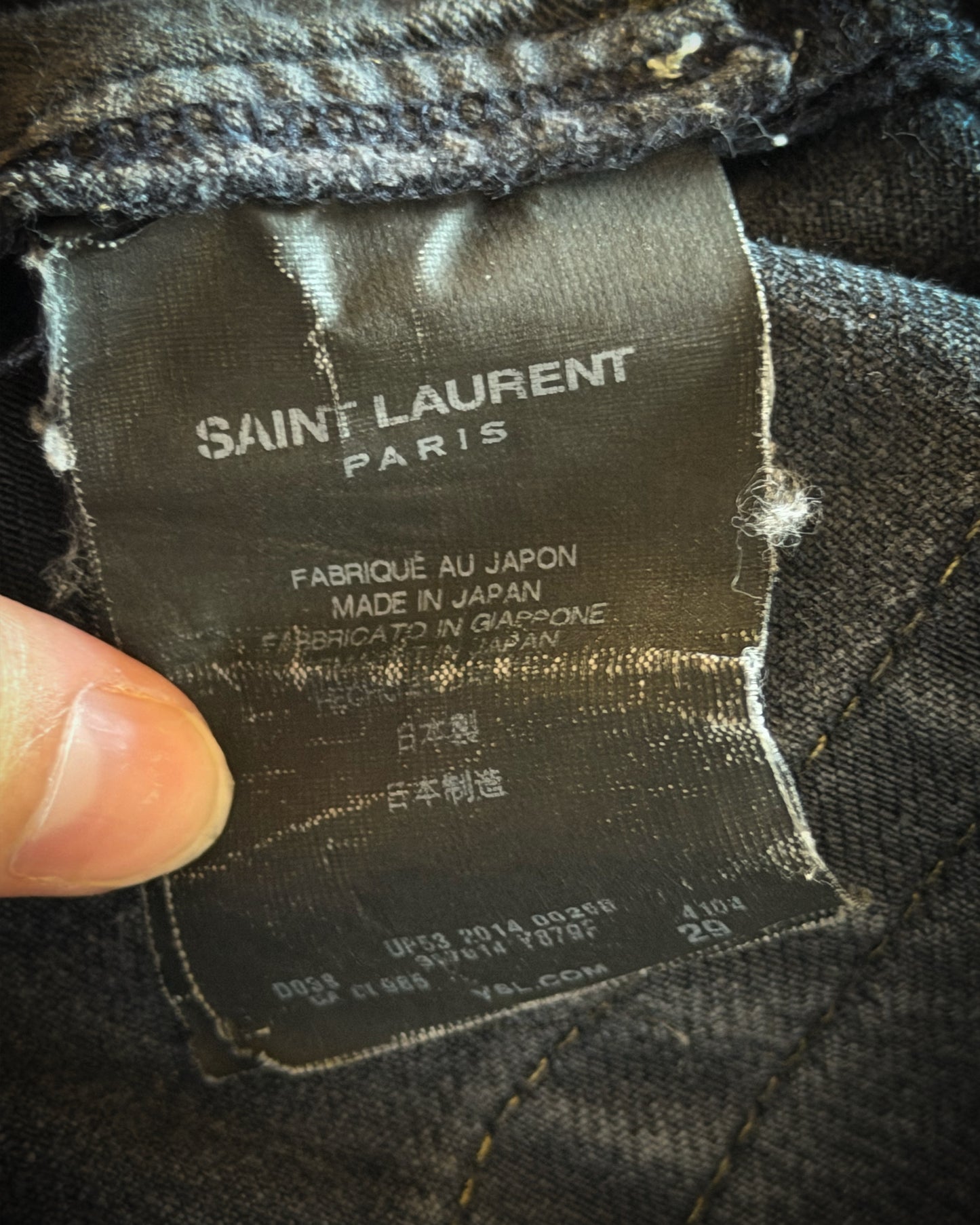 SAINT LAURENT FW2014 RUNWAY OIL STAIN JEANS