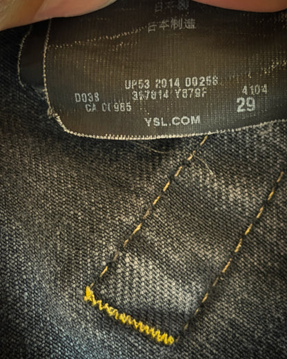 SAINT LAURENT FW2014 RUNWAY OIL STAIN JEANS