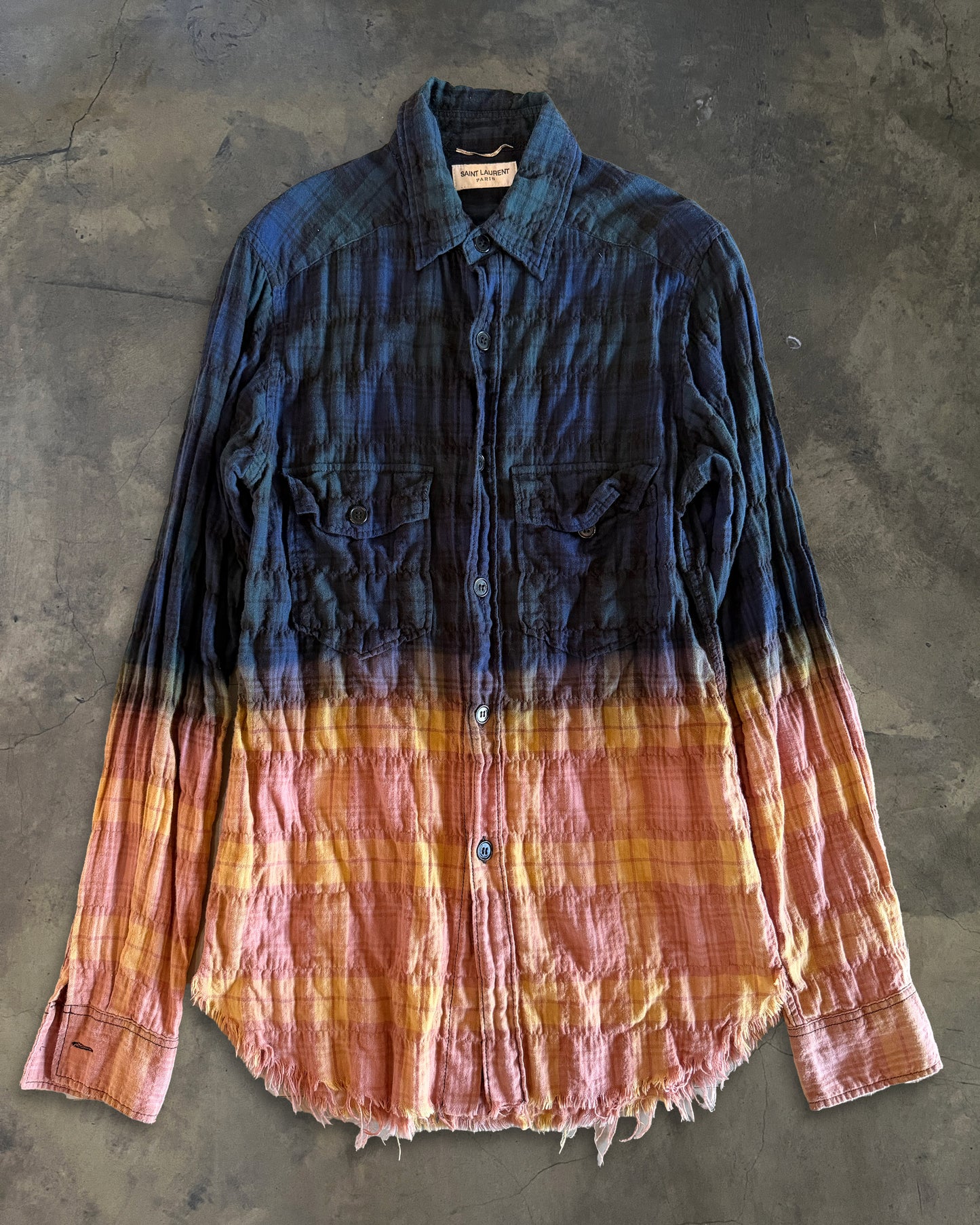 SAINT LAURENT SS2016 "SURF SOUND" BLEACHED FLANNEL