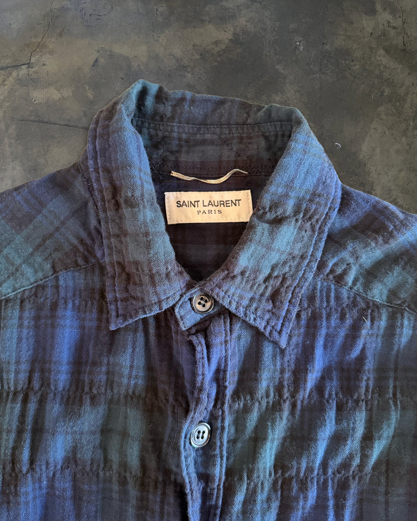 SAINT LAURENT SS2016 "SURF SOUND" BLEACHED FLANNEL