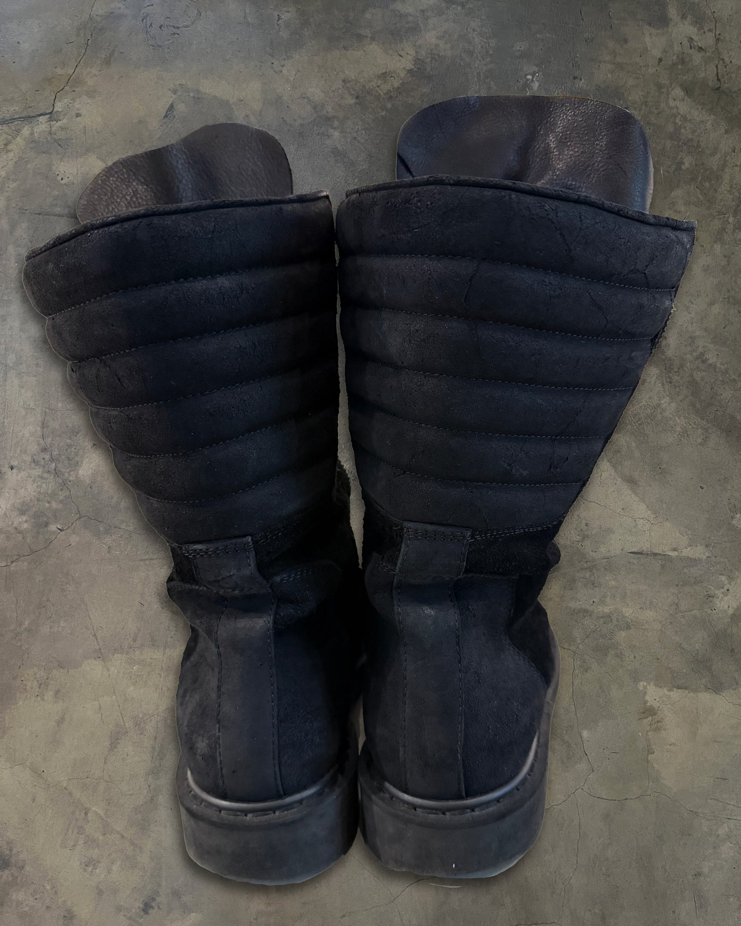 RICK OWENS FW2011 LIMO BLISTERED MOHAWK BOOTS