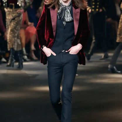 SAINT LAURENT FW2014 RUNWAY VELOUR SMOKING JACKET