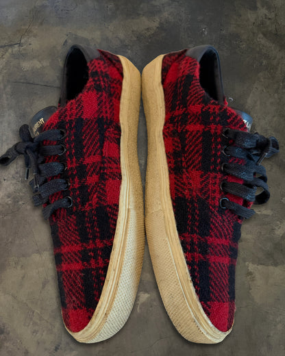 SAINT LAURENT WOOL PLAID LOW TOPS