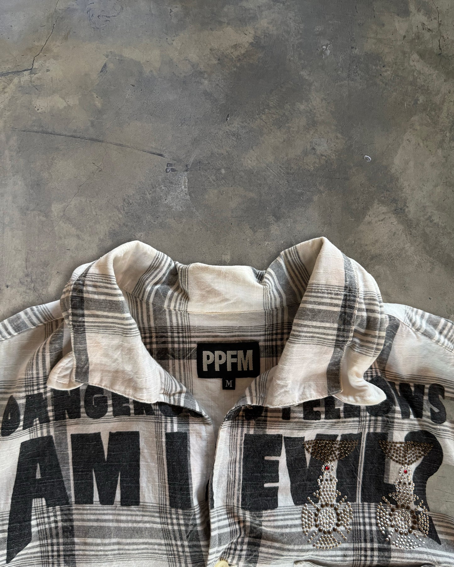 PPFM SS2006 "AM I EVIL" BUTTON UP SHIRT