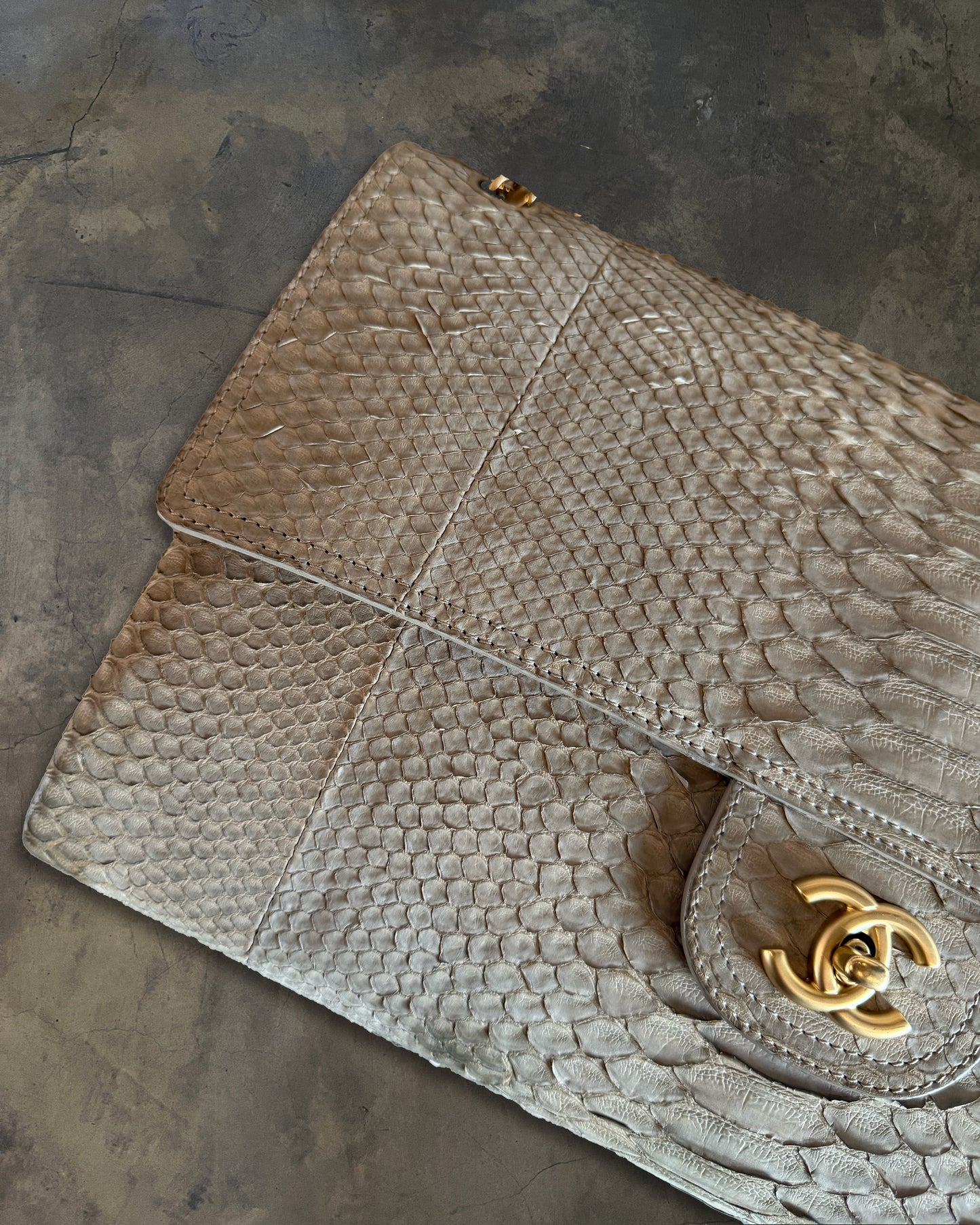 CHANEL 2010 EXOTIC PYTHON MAXI SINGLE FLAP