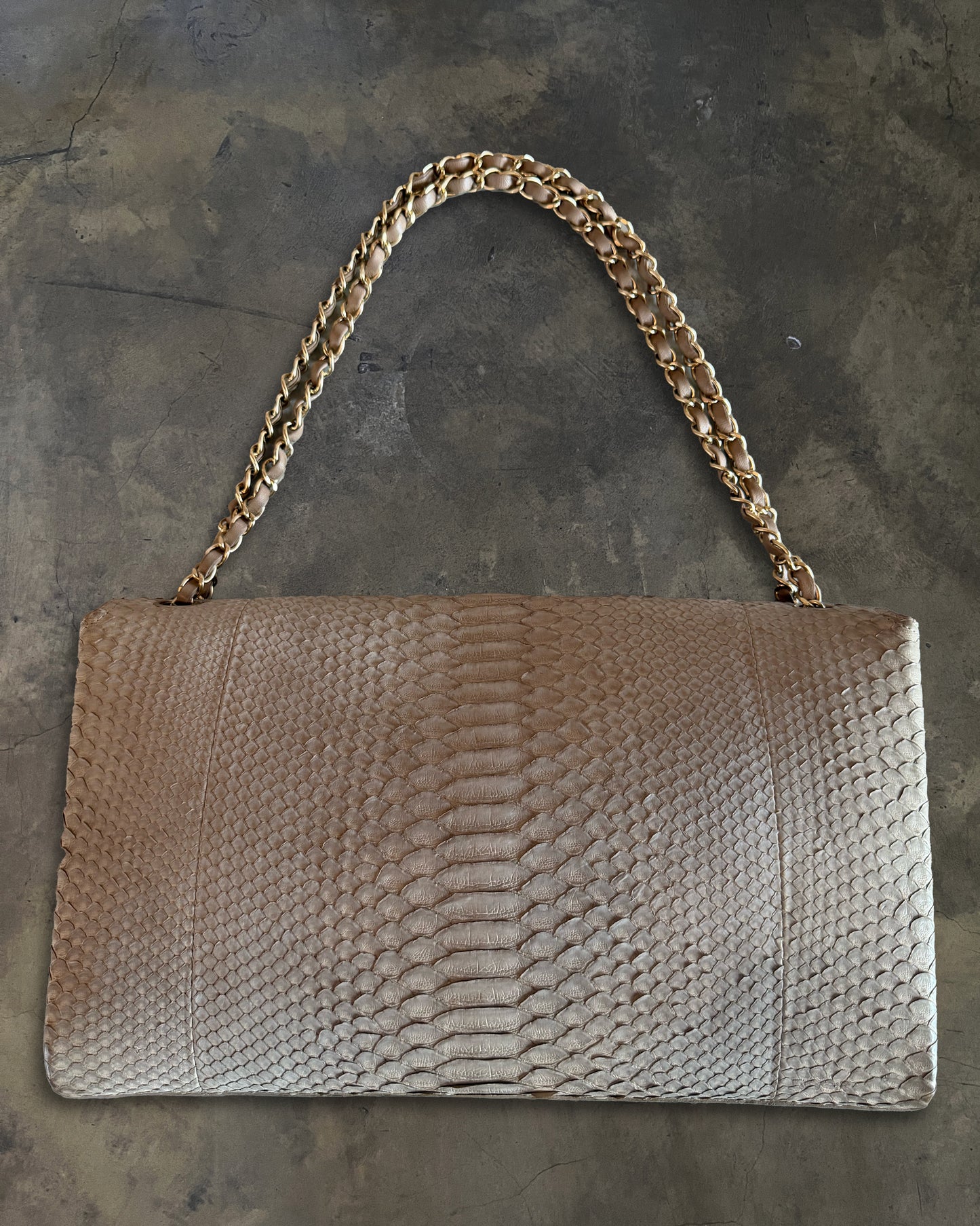 CHANEL 2010 EXOTIC PYTHON MAXI SINGLE FLAP