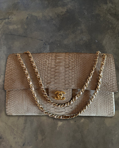 CHANEL 2010 EXOTIC PYTHON MAXI SINGLE FLAP