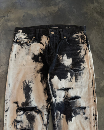SAINT LAURENT SS2016 'SURF SOUNDS' BLEACHED DISTRESSED DENIM