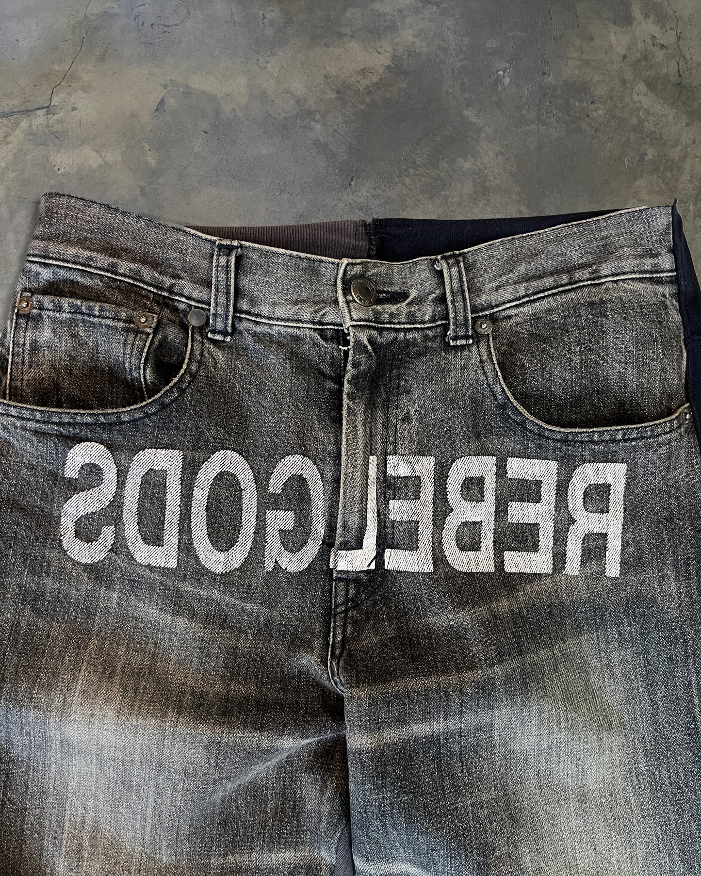 UNDERCOVER AW2002 "WITCHES CELL DIVISION" REBELGODS HYBRID DENIM