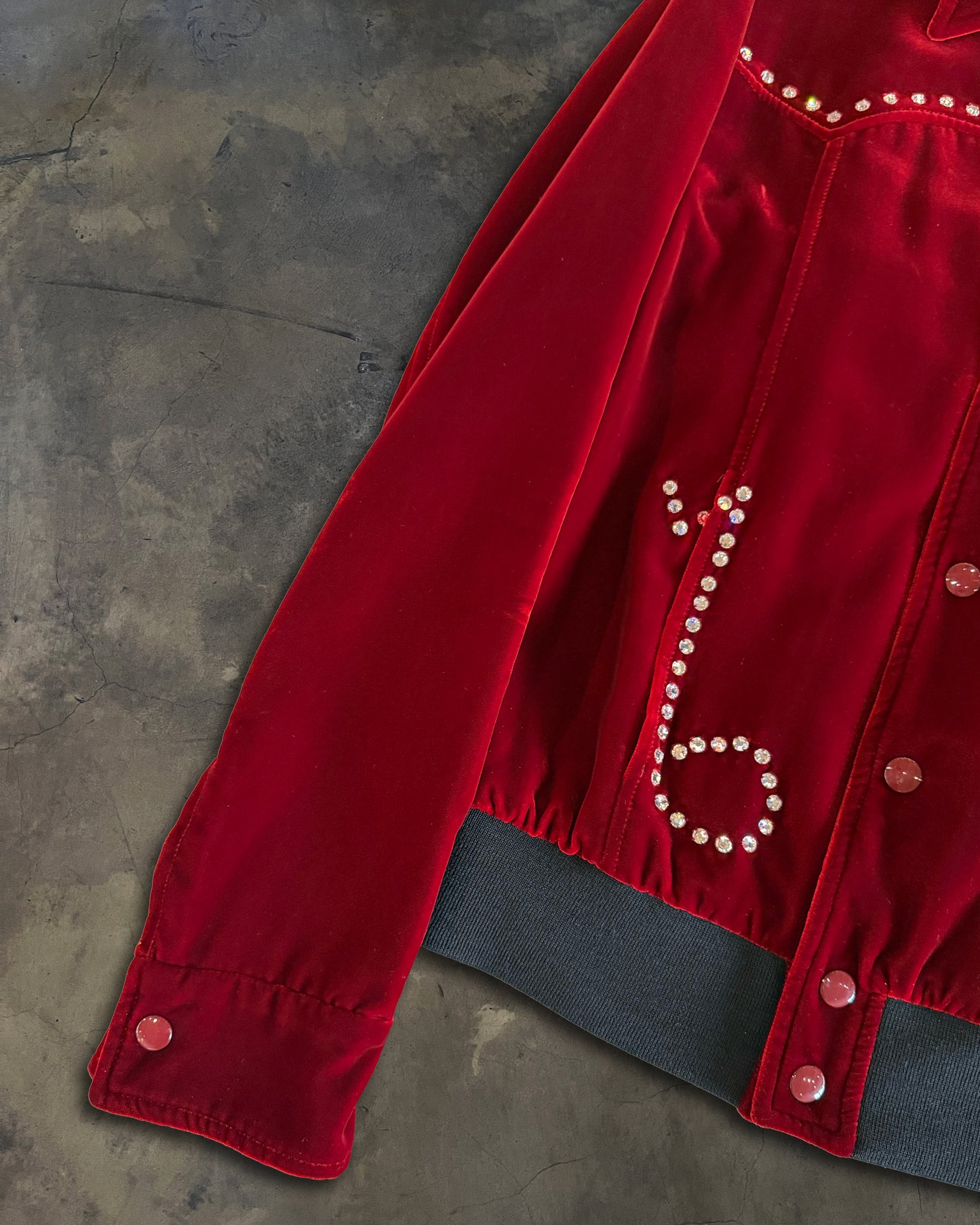 SAINT LAURENT FW2016 RUNWAY RED VELVET MUSIC NOTE JACKET