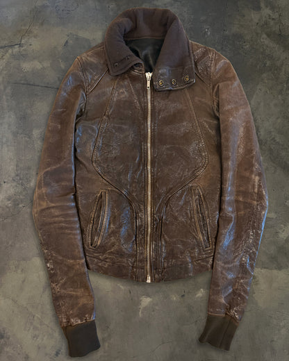 RICK OWENS SS2008 "CREATCH" HAMMERED LAMB INTARSIA JACKET