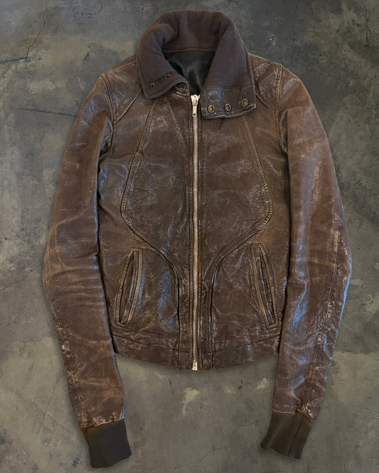RICK OWENS SS2008 "CREATCH" HAMMERED LAMB INTARSIA JACKET